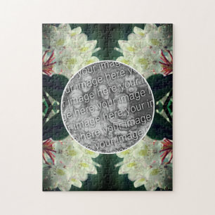 Weiße Azalea Blume Rahmen Ihrem Foto hinzufügen Puzzle