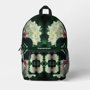 Weiße Azaleenblüte Personalisiert Bedruckter Rucksack