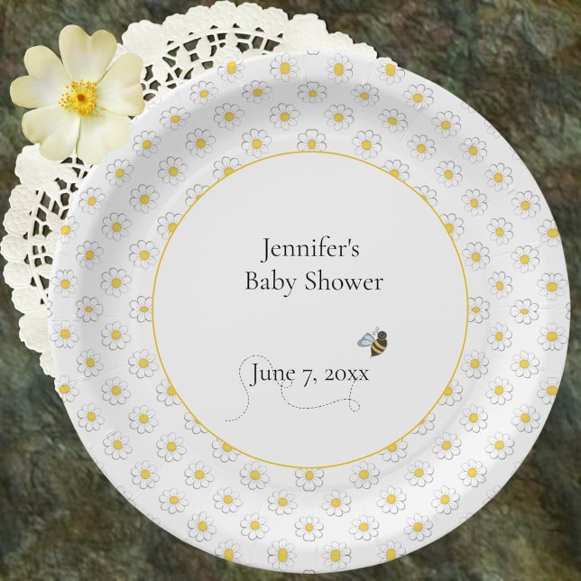 Weiße Babyparty für die werdende Mutter Pappteller (Von Creator hochgeladen)