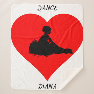 Weiße Ballerina Decke mit rotem Herz. Sherpadecke