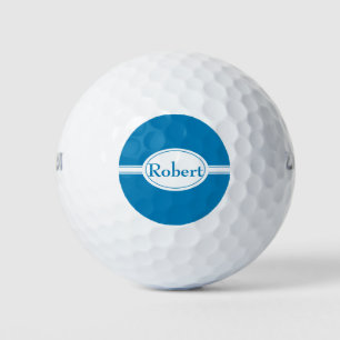 Weiße Band und ovaler blauer Name Golfball