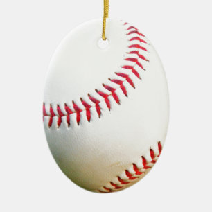 Weiße Baseball mit roter Naht Keramikornament