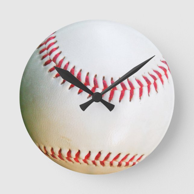 Weiße Baseball-Uhr Runde Wanduhr (Vorderseite)