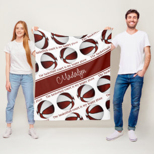 Weiße Basketballfelder für Mädchen mein glückliche Fleecedecke