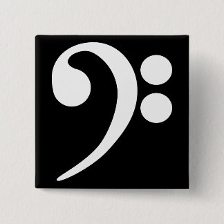 Weiße Bassschlüssel Button