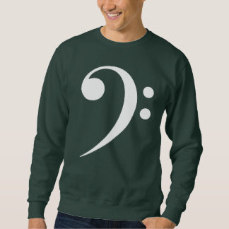 Weiße Bassschlüssel-Musik-Symbol Musikliebhaber Sweatshirt