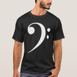 Weiße Bassschlüssel-Musik-Symbol Musikliebhaber T-Shirt