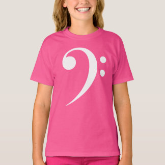 Weiße Bassschlüssel-Musik-Symbol Musikliebhaber T-Shirt