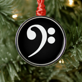 Weiße Bassschlüssel Ornament Aus Metall