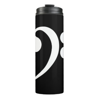 Weiße Bassschlüssel Thermosbecher