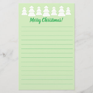 Weiße Bäume Frohe Weihnachtslieder Stationery Briefpapier