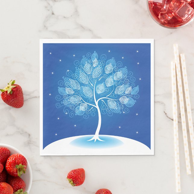 Weiße Bäume im Schnee Serviette (Von Creator hochgeladen)