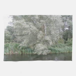 Weiße Bäume und Fluss Landschaft Küchentücher