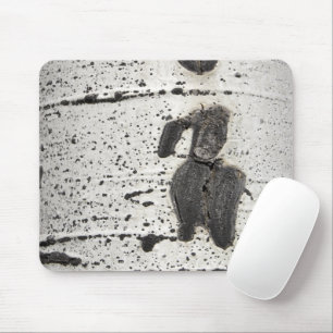Weiße Baumrinde-Fotografie Zitterpappel Mousepad