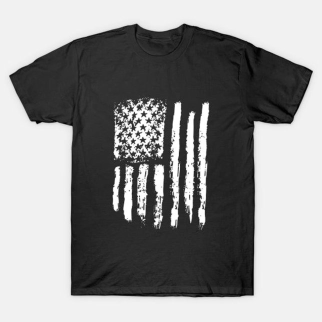 Weiße beängstigende amerikanische Flagge T-Shirt (Von Creator hochgeladen)