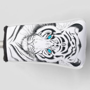Weiße bengalische Tiger-Tinten-Kunst Golf Headcover