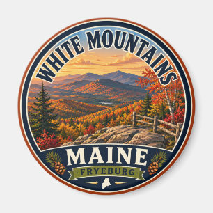 Weiße Berge Fryeburg Maine Rundmagnet Magnet