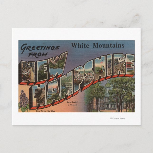 Weiße Berge, New Hampshire 3 Postkarte (Vorderseite)