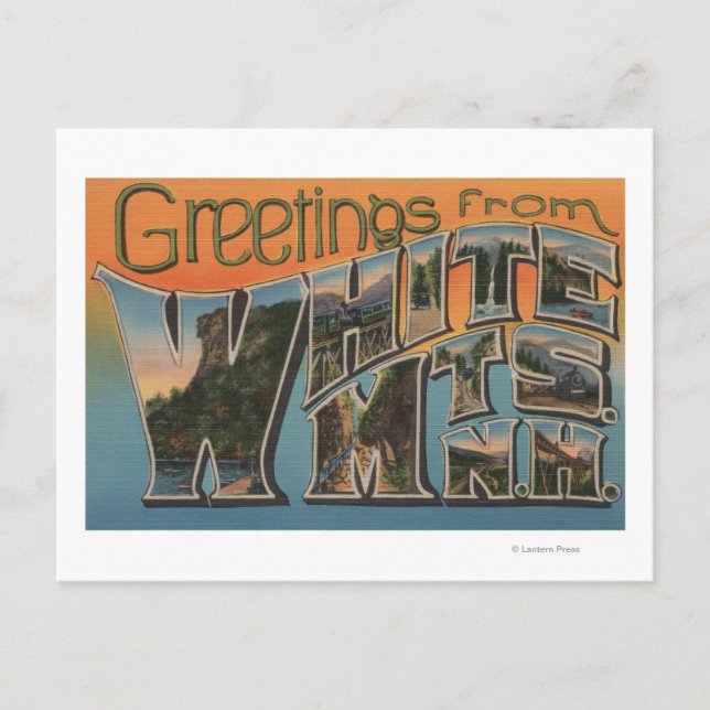 Weiße Berge, New Hampshire Postkarte (Vorderseite)