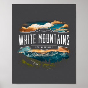 Weiße Berge New Hampshire Wandern Outdoor Vint Poster