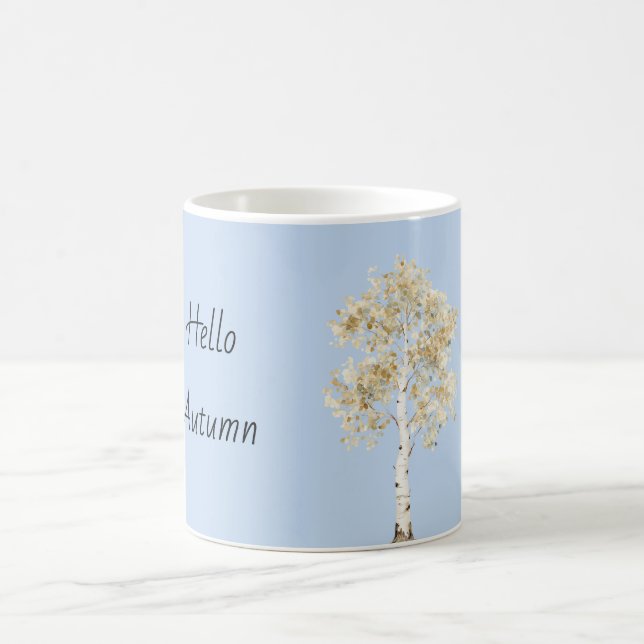 Weiße Birke Herbst Kaffeetasse (Mittel)