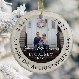 Weiße Birke Slide erste Weihnachten in unserer neu Keramik Ornament