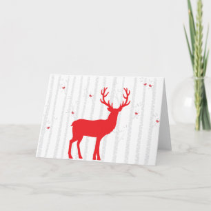 Weiße Birken-Baum-Waldgruß-Karte mit rotem Dee Karte