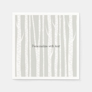 Weiße Birken-Bäume Serviette