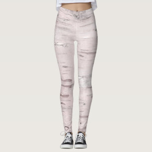 Weiße Birkenbaum Holz Rustikaler Stallbaum Chic Leggings