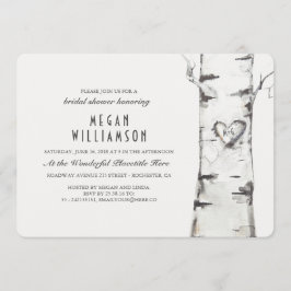 Weiße Birkenbaum Rustikales Brautparty Einladung