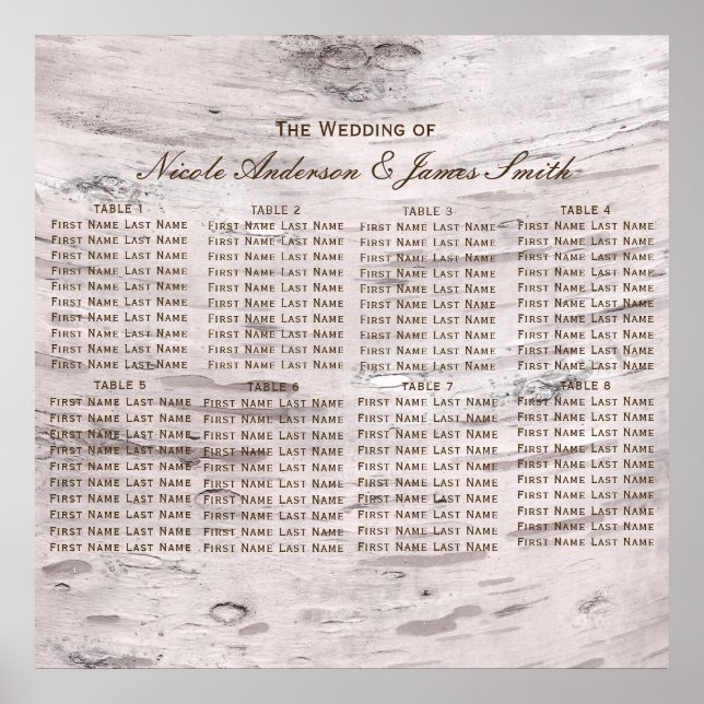 Weiße Birkenbaumholz Rustikale Stallplakette Poster (Vorne)