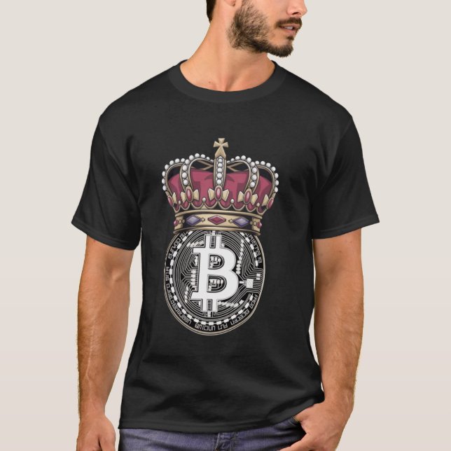 Weiße Bitcoin Schwarz T-Shirt (Vorderseite)