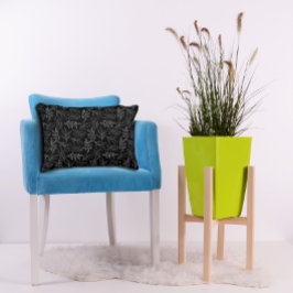 Weiße Blätter Muster schwarz Akzentkissen Dekokissen