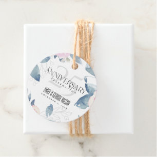 WEISSE BLAUE BLUE FLORAL 25 JAHRESJAHR GESCHENKANHÄNGER