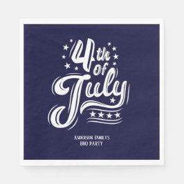 Weiße & Blaue Feuerwerk-BBQ-Party Serviette