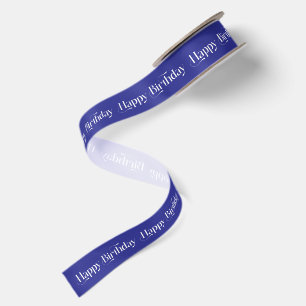 Weiße Blaue Frohe Geburtstag Retro-Typografie Satinband