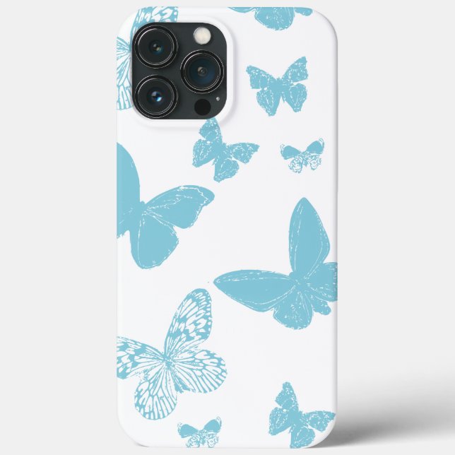Weiße Blaue Monarchschmetterlinge Case-Mate iPhone Hülle (Rückseite)