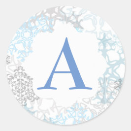 Weiße/blaue Schneeflocken - Circle Sticker