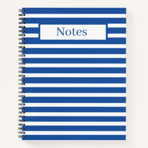 Weiße Blaue Streifen Personalisiert Notizbuch