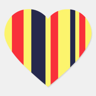 Weiße, blaue und rote Streifen Herz-Aufkleber