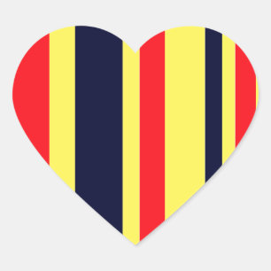 Weiße, blaue und rote Streifen Herz-Aufkleber