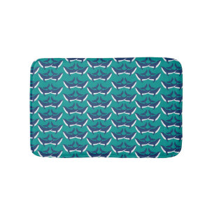 Weiße Blaue Wale Meer Tier Grün Ozean Marine Badematte
