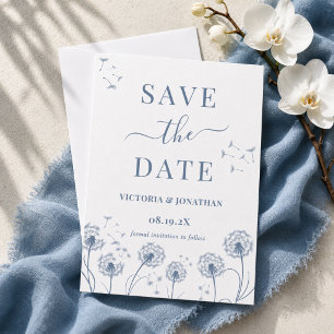 Weiße Blaue Wildblumen Boho Hochzeit Save The Date