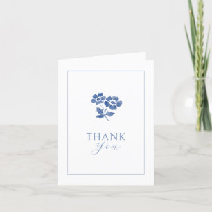 Weiße Blende Blue Floral gefaltet Danke Hochzeit