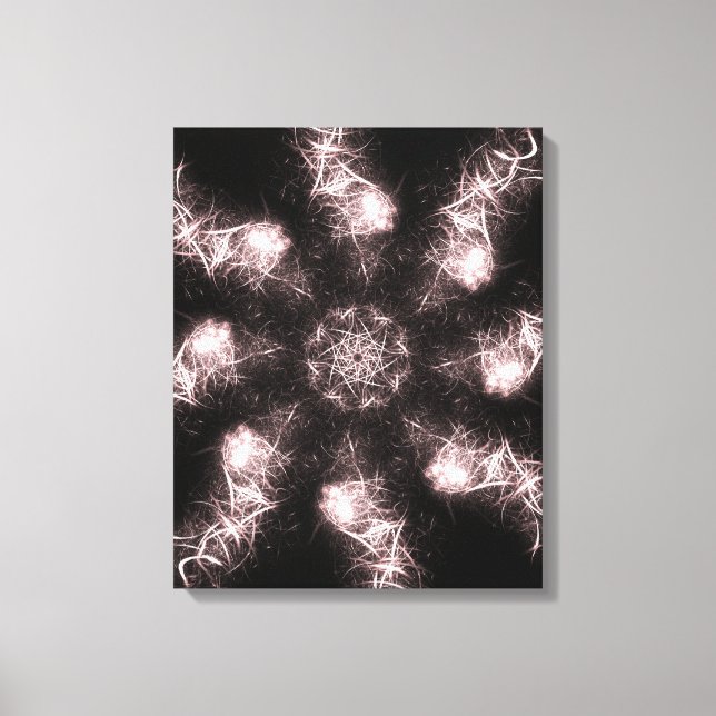 Weiße Blitz-Plasma-Fraktal-Kunst Leinwanddruck (Vorderseite)