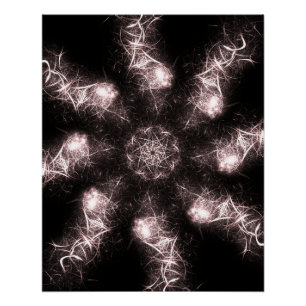Weiße Blitz Plasma Fraktal Kunst Poster