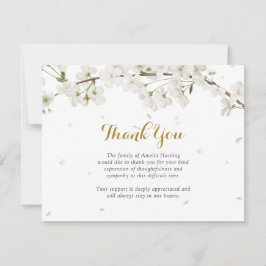 Weiße Blossom Beerdigung Feier des Lebens Dankeskarte