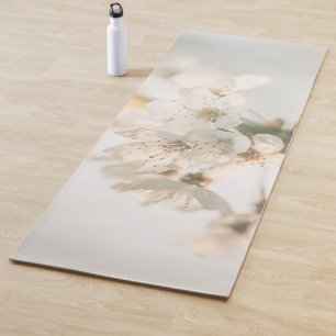 Weiße Blossom Nature Foto Yogamatte