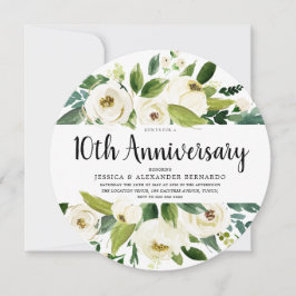 Weiße Blume 10. 15. 20. Hochzeit Einladung