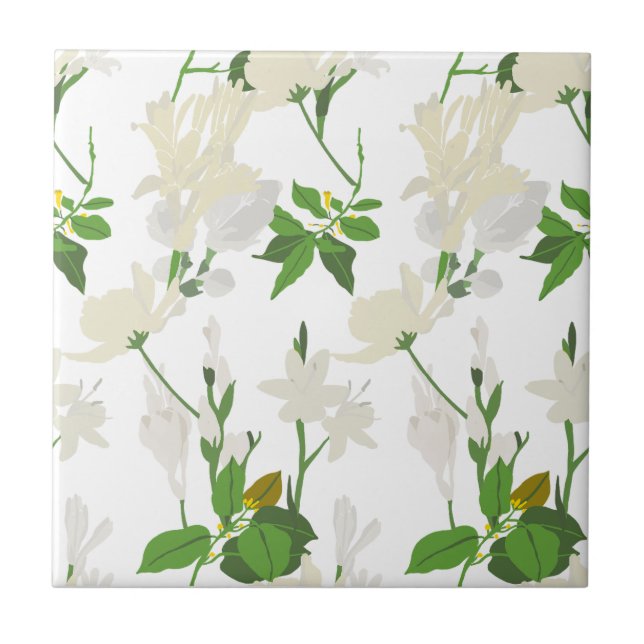Weiße Blume 1 Fliese (Vorderseite)